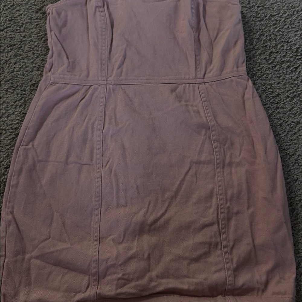 Divided Mauve Strapless Dress